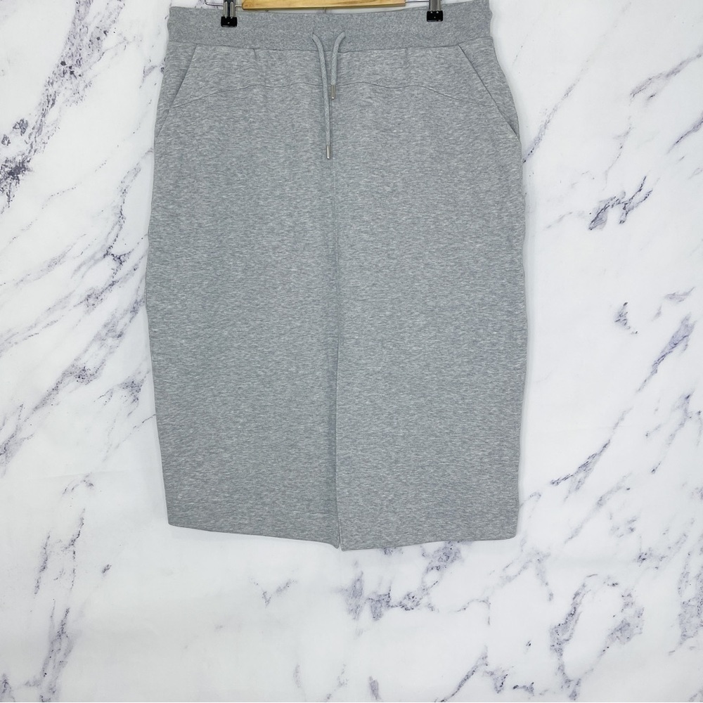 Reiss | Clara Jersey Grey Midi Skirt | Sz XL